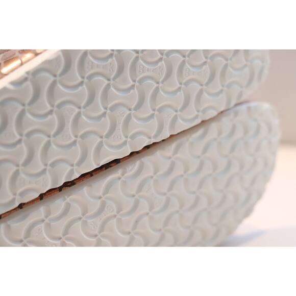 Birkenstock Arizona Slide Sz 39 - Gator Gleam Rose Gold - Picture 5 of 5